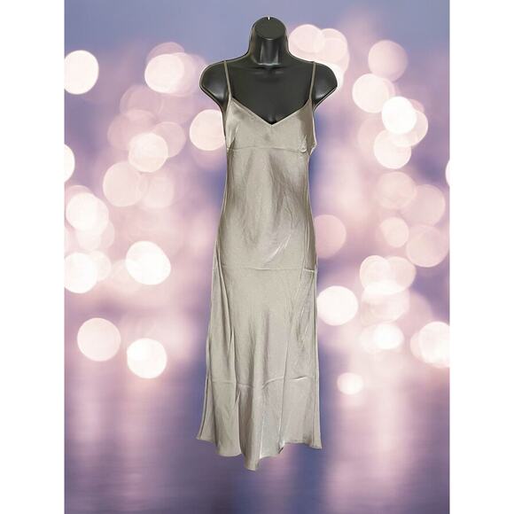 Rumored Dresses & Skirts - Rumored Long Silky Silver Gray Slip Dress $118 Size L